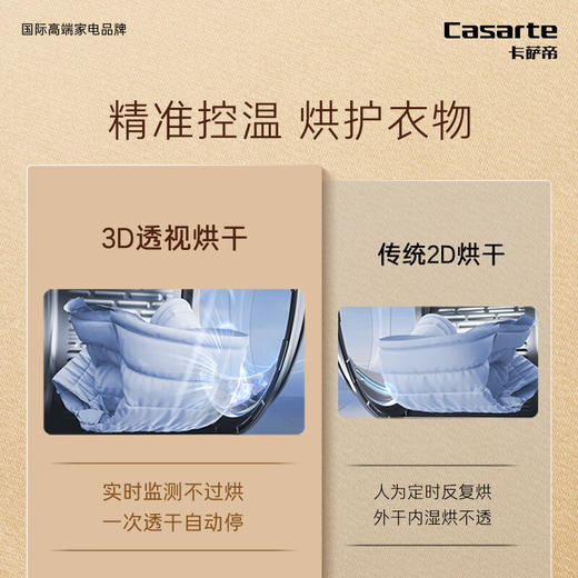 卡萨帝（Casarte）10公斤双擎热泵干衣机 空净过滤 羊毛柔烘 除菌净螨 干衣机护理机 烘干机CGY 10FL7EU1 商品图3
