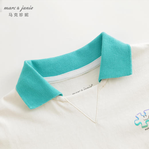 马克珍妮男童时尚撞色翻领polo领T恤儿童纯棉上衣春装新款240025 商品图3