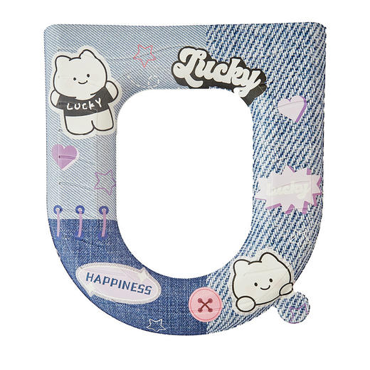 「四款可选！美式牛仔风」马桶垫四季居家日用可水洗垫子马桶坐垫坐便套粘贴式马桶垫圈 商品图4