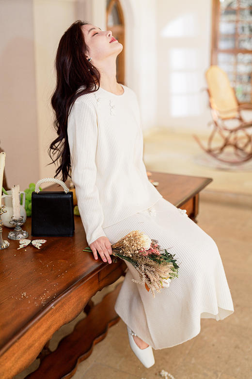 逸红颜明月优选#『云岫』羊毛针织套装裙，低调温柔的松弛高级感 商品图8