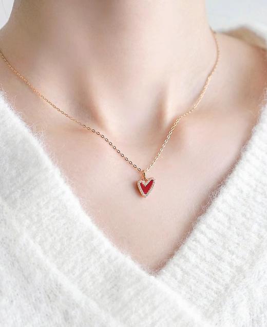 H方 新年心想事成鎏光红心项链 商品图3