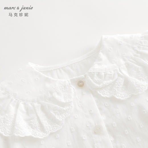 马克珍妮女童花边娃娃领衬衫儿童纯棉衬衣上衣2024春装新款240233 商品图2