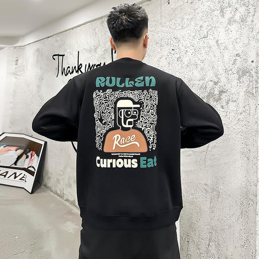 【Q】【新款DX】大依优型大码圆领卫衣加肥加大宽松大码男装休闲潮牌上衣男士胖子 商品图0