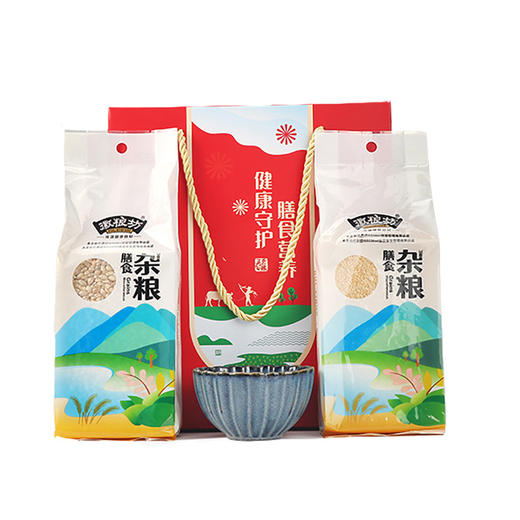 【营养膳养！富硒五谷杂粮礼盒】白糯米 八宝米 红麦仁 绿豆 黑豆 黑米礼包2袋装过节礼品保险伴手礼手提随手礼套装  商品图2