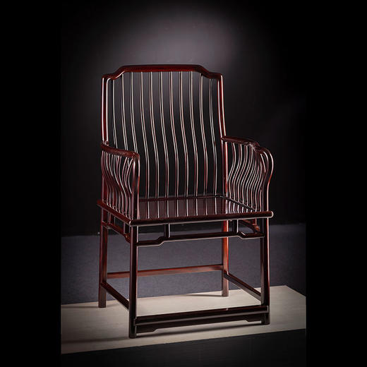 血檀罗锅枨带矮老梳背椅中式古典椅（运费到付） 商品图1