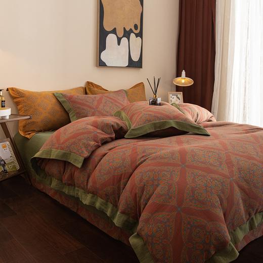 A类双层纱纯棉四件套 复古轻奢双层纱床上四件套全棉双层纱四件套 商品图4