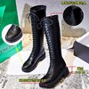 骑士靴女秋冬2023新款高筒休闲真皮长筒靴女英伦风粗跟加绒鞋子女 商品缩略图1