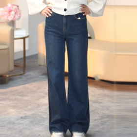 【2XL】臣禾 【修容裤】舒适微喇显瘦一体植绒牛仔裤 9234060493 