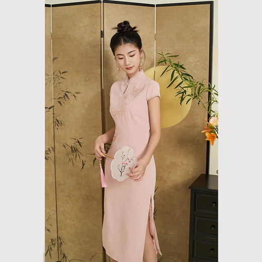 乔万尼国风复古旗袍连衣裙重工刺绣钉珠ET3E608 商品图2