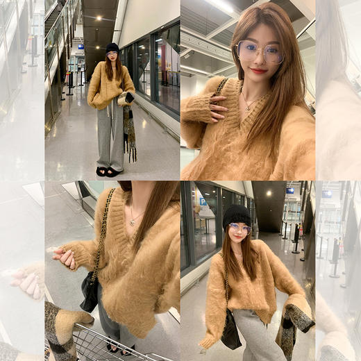 <曾小咸推荐>巨折清仓秒杀，稀有现货24小时发【仅限今日】【稻城落日】黄色毛衣+灰色阔腿裤 商品图0