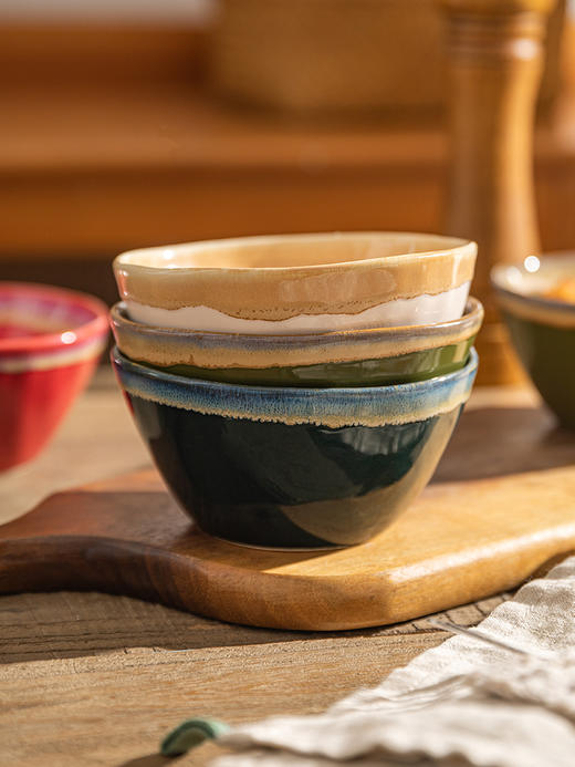 摩登主妇日式窑变釉米饭碗家用小碗陶瓷面碗个人专用餐具汤碗套装 商品图1
