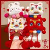 【春节必备！点缀新年新造型】红色醒狮新年发饰儿童头绳，流苏毛球发圈可爱中式古风高端毛绒皮筋，中式古风的设计灵感源自中国传统文化，展现了独特的魅力！ 商品缩略图3