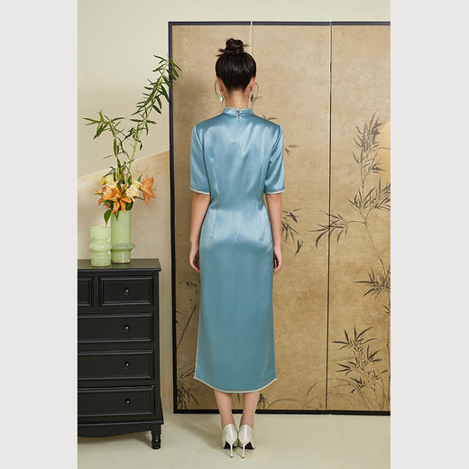 乔万尼新中式设计旗袍连衣裙修身收腰重工刺绣ET3E665 商品图4