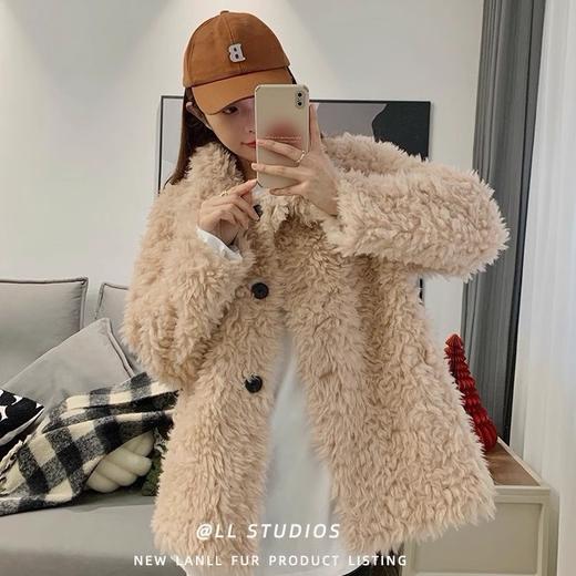 雀说新款全羊毛立领羊羔毛羊剪绒大衣皮毛一体皮草外套女冬秋冬AL2326 商品图2