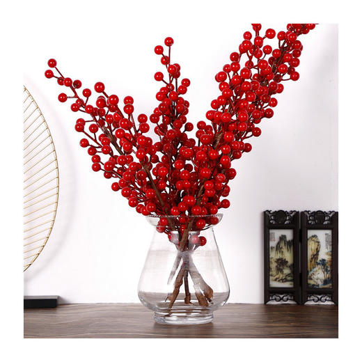 年终大促！【装饰新年居室！点亮家中温馨氛围】仿真红果发财果家居装饰新年果子冬青果家居装饰圣诞红果，扑面而来的新年好运给你家带来满满的发财机遇。 商品图2