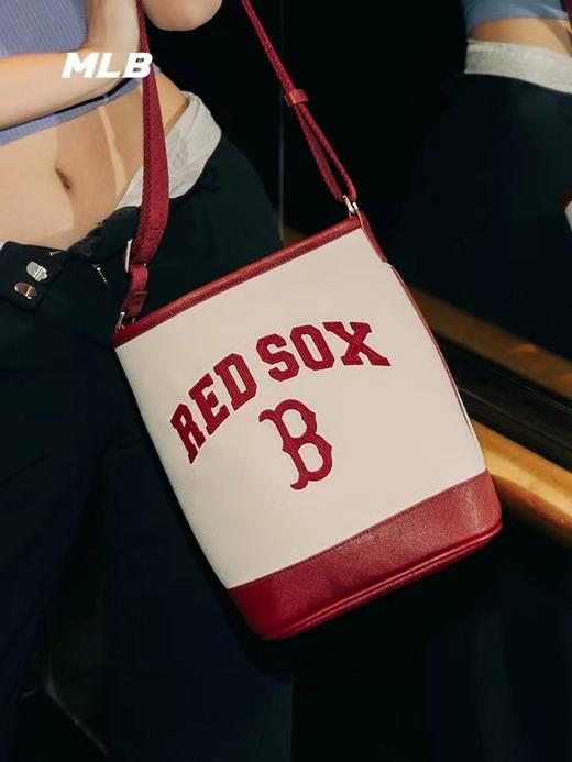 MLB男包女包新款刺绣复古老花单肩斜挎包水桶包 商品图1