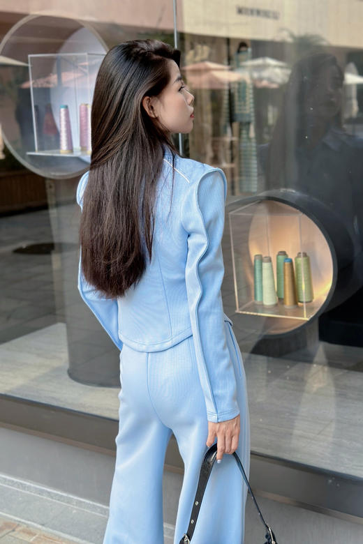 漆黑色、窃蓝色长裤HJ1L05 商品图6