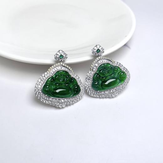 DS925翡翠吊坠-豪镶全包背光香囊佛公35*40#9A01 商品图0