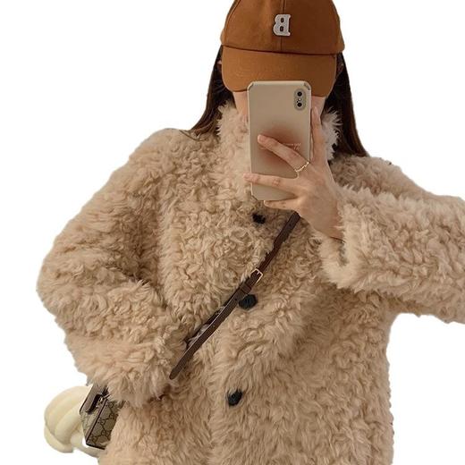 雀说新款全羊毛立领羊羔毛羊剪绒大衣皮毛一体皮草外套女冬秋冬AL2326 商品图4