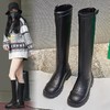 真皮长靴女秋冬季2023新款骑士高筒靴英伦风长筒靴加绒休闲女靴潮 商品缩略图0