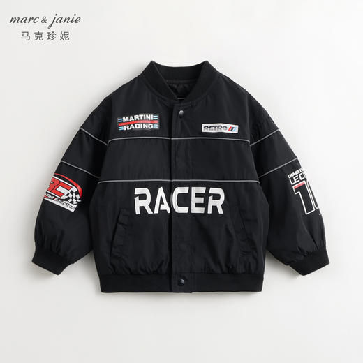 马克珍妮男童潮流机车棒球服儿童小立领外套2025年秋装新品551599 商品图1