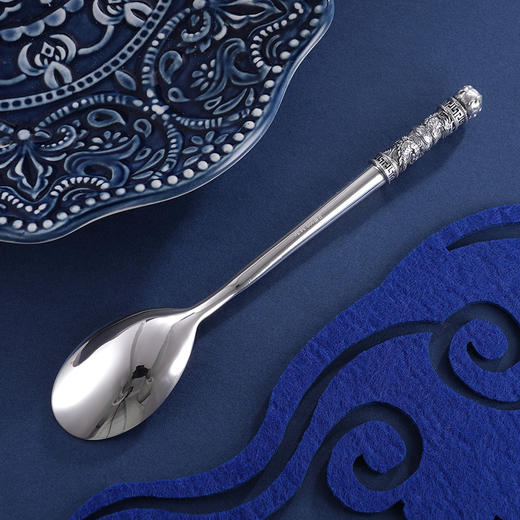 子佩集S999银【遇龙添祺】勺子摆件【JCGY002】2401 商品图3