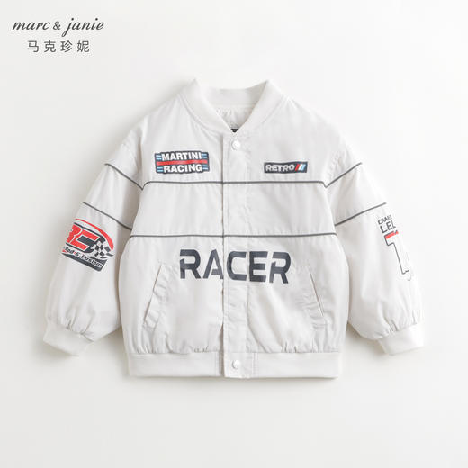 马克珍妮男童潮流机车棒球服儿童小立领外套2025年秋装新品551599 商品图2