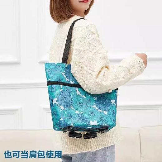 爆款可携式家用带轮超市折叠伸缩收纳袋 商品图1