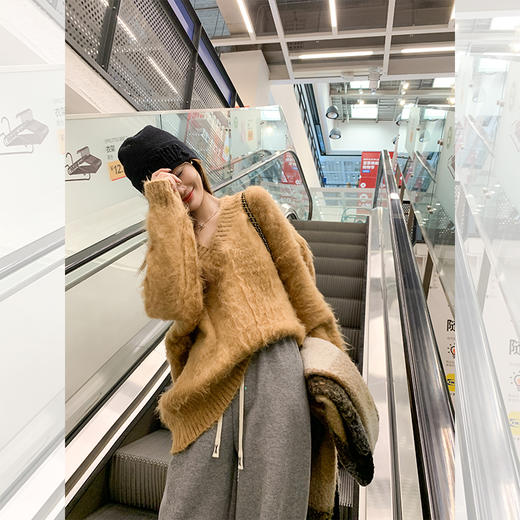 <曾小咸推荐>巨折清仓秒杀，稀有现货24小时发【仅限今日】【稻城落日】黄色毛衣+灰色阔腿裤 商品图3