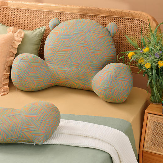 熊抱抱系列床头靠垫软包腰靠沙发飘窗可拆洗 商品图2