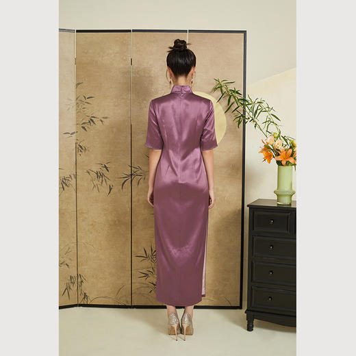 乔万尼刺绣旗袍连衣裙祥云复古中袖高贵典雅设计ET3E630 商品图4