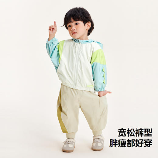 【户外风】迷你巴拉男女童长裤龙年宽松时尚撞色慢跑裤子 商品图2