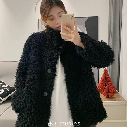 雀说新款全羊毛立领羊羔毛羊剪绒大衣皮毛一体皮草外套女冬秋冬AL2326 商品图0