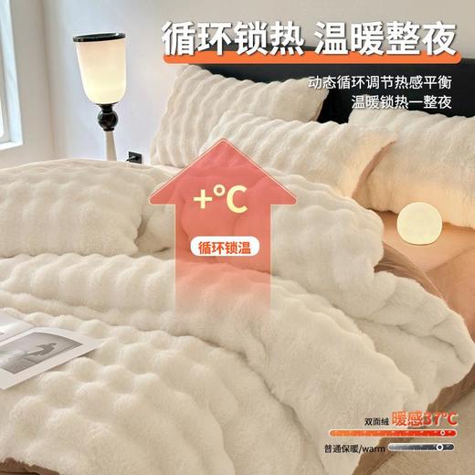 【焕新皮革手提】A类高克重兔毛绒四件套牛奶绒加厚保暖双面绒床单被套珊瑚绒南通4 商品图2