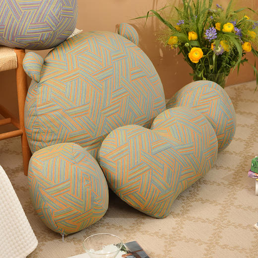 熊抱抱系列床头靠垫软包腰靠沙发飘窗可拆洗 商品图1