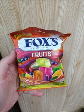 印尼FOX'S霍士水晶糖（包）-果汁(橙色)90g   8997212800318