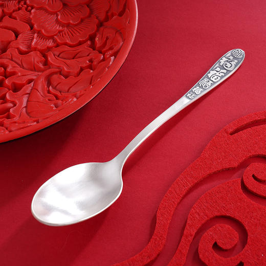 子佩集S999银【五福临门】勺子摆件【B4018】2401 商品图7