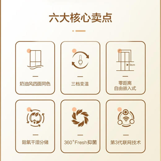 统帅【新品】海尔冰箱出品463升嵌入式家用白色薄法式多开门四门风冷无霜一级电冰箱 奶油风+二代变频技术+干湿分储+三档变温BCD-463WGLTD45Y9U1 商品图1