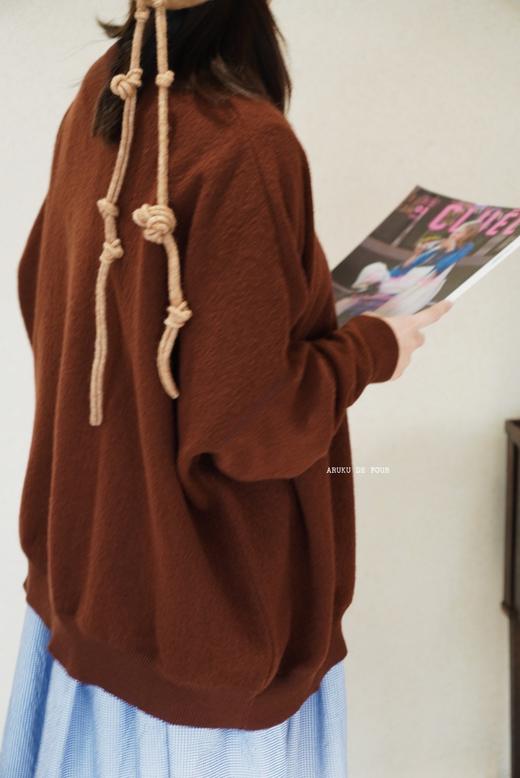 ORDINARY FITS 棕色长袖无领套头毛衣 商品图7