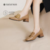 natursun粗跟单鞋女年秋季黑色高跟鞋女鞋百搭软底乐福鞋N24123821 商品缩略图1