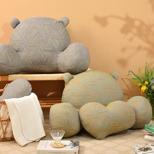 熊抱抱系列床头靠垫软包腰靠沙发飘窗可拆洗 商品图0