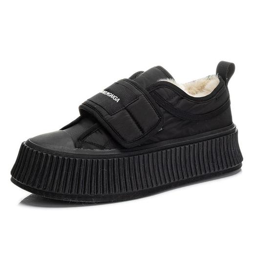 真兔毛饼干鞋2023冬季新款小白鞋女休闲百搭面包鞋厚底乐福鞋女鞋 商品图3