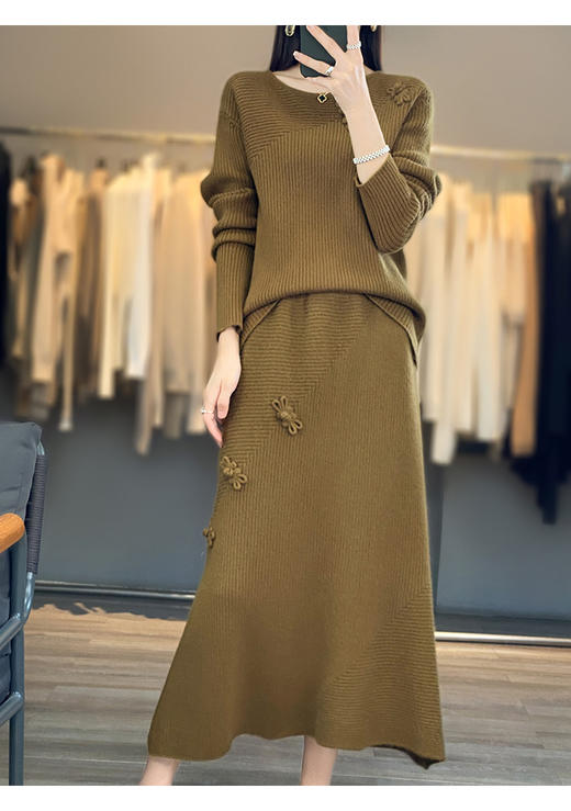 逸红颜明月优选#『云岫』羊毛针织套装裙，低调温柔的松弛高级感 商品图14