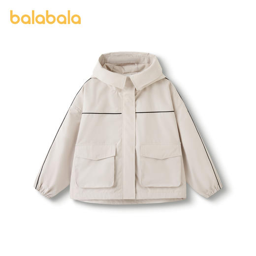 巴拉巴拉女童外套春装2024新款中大童洋气连帽防水工装风时尚潮酷 商品图4