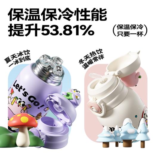 小袋鼠巴布儿童保温杯幼儿园吸管杯女孩3岁外出上学专用直饮水壶 商品图1
