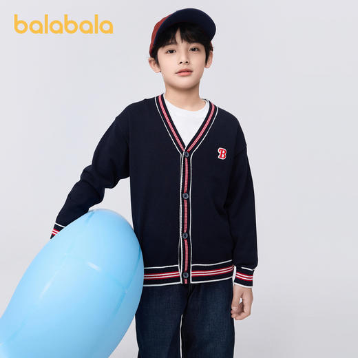 巴拉巴拉童装男童毛衣春秋装大童小童开衫亲子撞色儿童条纹针织衫 商品图0