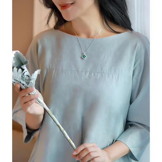 贵人牌：奢牌吉祥扇+四叶草  | 红绿宝、紫水晶项链、耳钉 商品图8