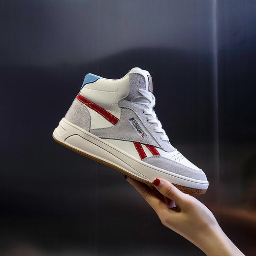 真皮小白鞋女春夏2024新款韩版百搭高帮厚底休闲女鞋平底单鞋女潮 商品图5