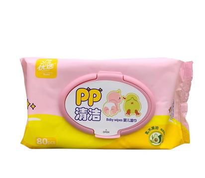 婴儿湿巾80片优选婴儿PP清洁湿巾柔软亲肤无刺激湿巾大包装 商品图0