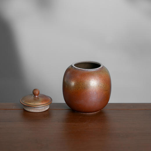 歌林柴窑大千彩醒茶罐志野素烧茶叶罐储存收纳茶盒家用陶瓷醒茶罐子 商品图9